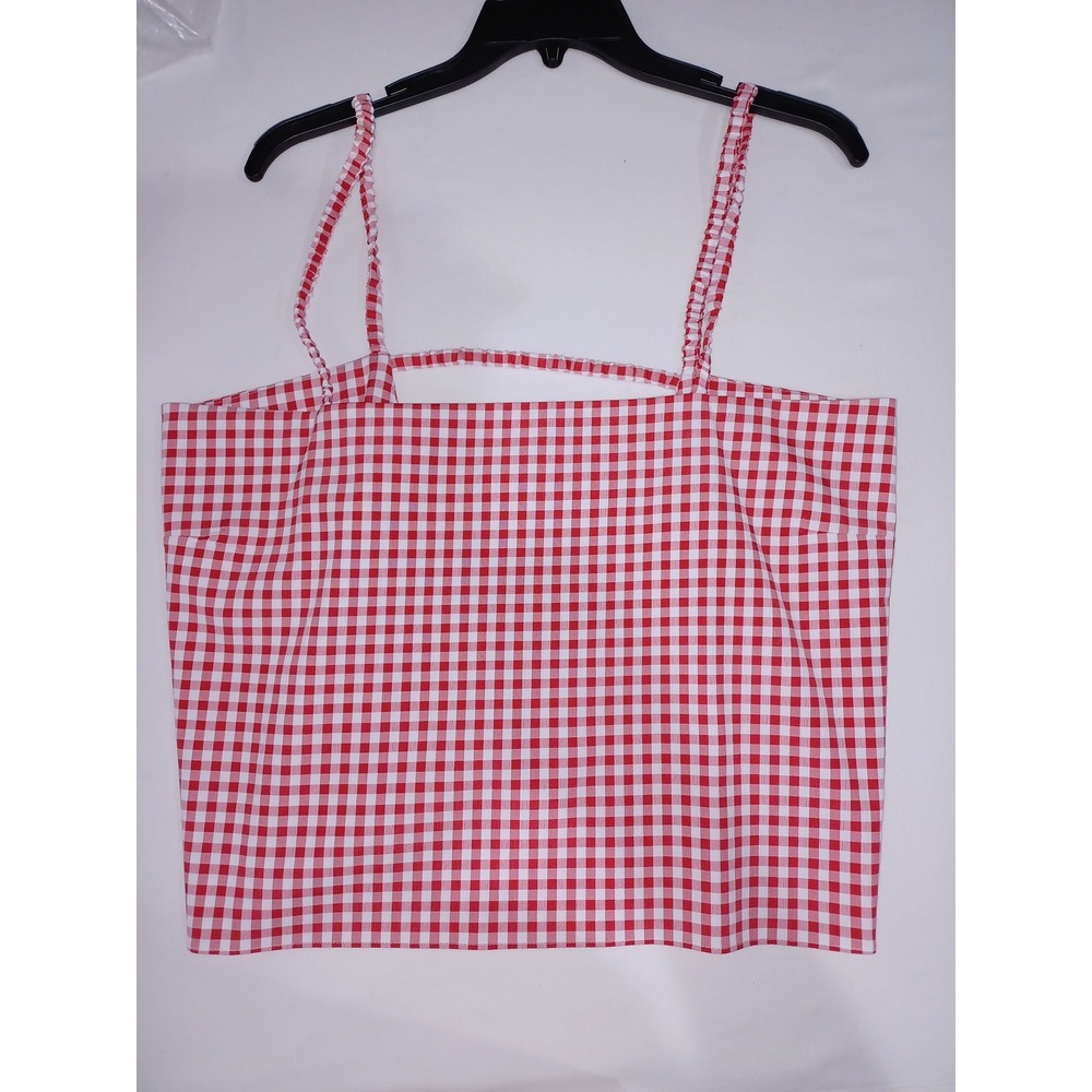 Gianni Bini Shirt Womens Large Gingham Check Tank Top Sleeveless Summer Casual